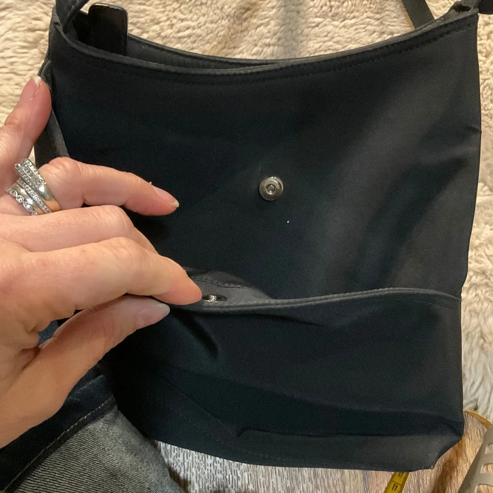 Talbots Black Polyester‎ Shoulder Crossbody Bag Pockets 10